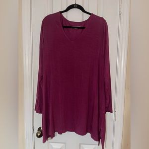 Soft Surroundings 2x long tunic tee shirt in cranberry